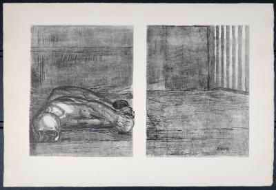 Paul JOUVE -  Panthère capturée, 1934 -  Original lithograph on BFK Rives paper 2