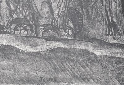Paul JOUVE - Les Lions, 1934. Lithographie originale sur papier BFK Rives 2