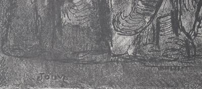 Paul JOUVE - Elephants, 1934 - Original lithograph on BFK Rives paper 2