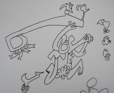 Roberto MATTA - Personnages joyeux, 1976 - Lithographie originale 2