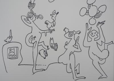 Roberto MATTA - Personnages joyeux, 1976 - Lithographie originale 2