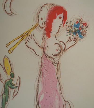 Marc CHAGALL - Mariés, 1960 - Lithographie originale 2