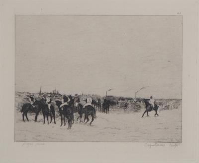 Edgar DEGAS - Hippodrome : Avant la Course, 1873 - Gravure signée 2