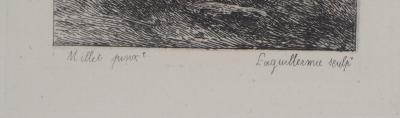Jean François MILLET - Une bergère,1873 - Gravure, signée 2