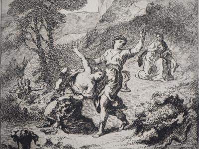 Eugène DELACROIX - Allégorie de l’Automne, 1873 - Gravure signée 2