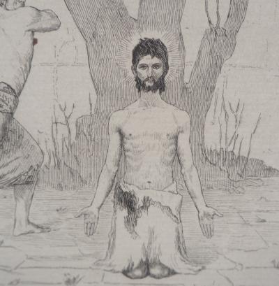 Pierre PUVIS DE CHAVANNES - La Mort de Saint Jean-Baptiste, 1873 - Gravure, signée 2