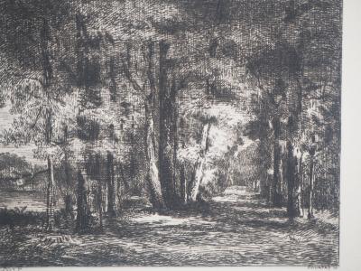 Gustave COURBET - Forêt à l’automne,1873 - Gravure, signée 2