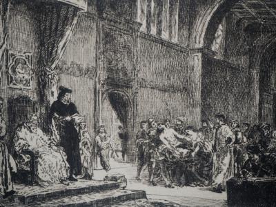 Eugène DELACROIX - Les deux Foscari, 1873 - Gravure signée 2
