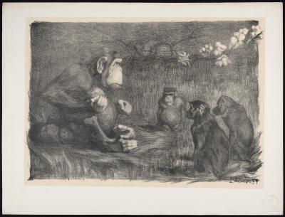 Paul JOUVE - Le Jugement de Pâris, 1897 - Lithograph 2