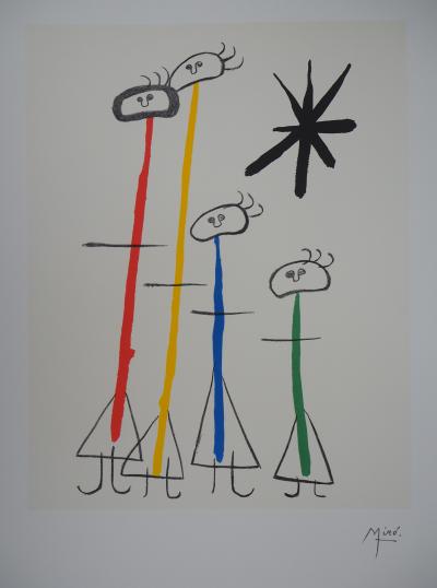 Joan MIRO : Famille surréaliste à l’étoile - Lithographie signée