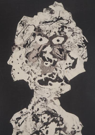 Jean DUBUFFET - Personnage, 1956 - Pochoir signé 2