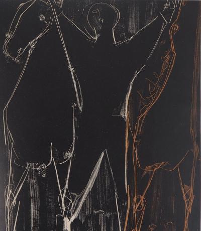 Marino MARINI - Horses and rider, 1951 - Original lithograph 2