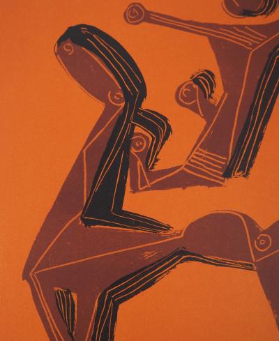 Marino MARINI - Galloping rider, 1955 - Original lithograph 2
