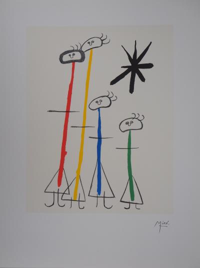 Joan MIRO (d’après) - Famille surréaliste à l’étoile - Lithographie, signée 2