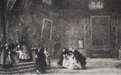 Eugène DELACROIX - The Honorable Amendment, 1873 - Signed engraving 2