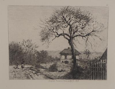 Camille PISSARRO - Vieille maison en Normandie, 1873 - Gravure signée 2