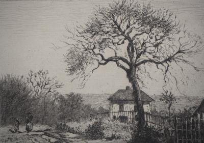Camille PISSARRO - Vieille maison en Normandie, 1873 - Gravure signée 2