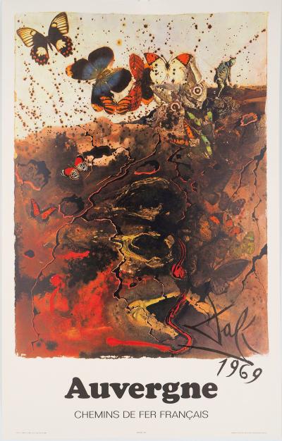 Salvador DALI : Auvergne - Lithographie originale signée, SNCF Grand Modèle 2