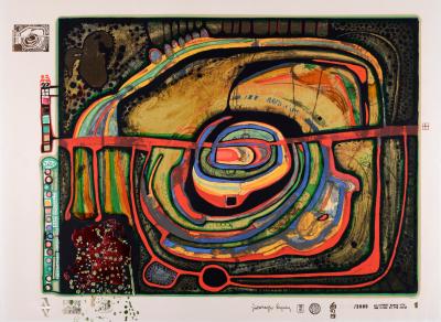 Friedensreich HUNDERTWASSER - Die fünfte Augenwaage, Planche 1, 1970-72 - Sérigraphie originale en couleurs 2