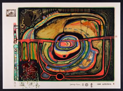 Friedensreich HUNDERTWASSER - Die fünfte Augenwaage, Planche 1, 1970-72 - Sérigraphie originale en couleurs 2