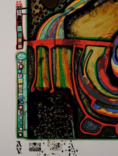 Friedensreich HUNDERTWASSER - Die fünfte Augenwaage, Planche 1, 1970-72 - Sérigraphie originale en couleurs 2