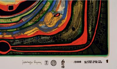 Friedensreich HUNDERTWASSER - Die fünfte Augenwaage, Planche 1, 1970-72 - Sérigraphie originale en couleurs 2