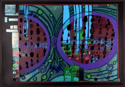 Friedensreich HUNDERTWASSER - Rainy day from the rain day, Plate 5, 1970-72 - Original screenprint in colors 2