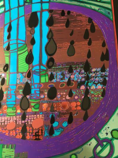 Friedensreich HUNDERTWASSER - Rainy day from the rain day, Plate 5, 1970-72 - Original screenprint in colors 2