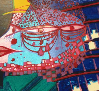 Friedensreich HUNDERTWASSER - Rainy day from the rain day, Plate 5, 1970-72 - Original screenprint in colors 2
