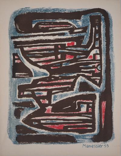 Alfred MANESSIER - Formes abstraites, 1954 - Lithographie originale signée 2
