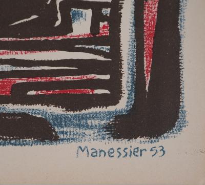 Alfred MANESSIER - Formes abstraites, 1954 - Lithographie originale signée 2