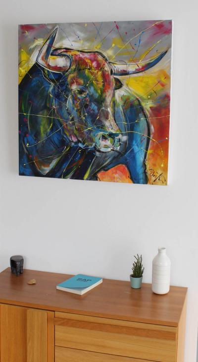 Patrick MARTIN -Le taureau 2022 - Acrylique sur toile 2