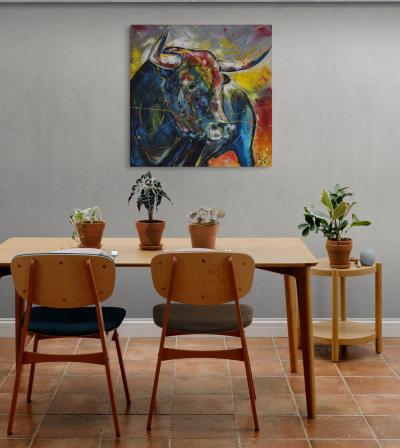 Patrick MARTIN -Le taureau 2022 - Acrylique sur toile 2