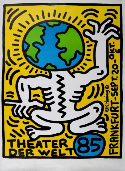 Keith HARING - Theater der Welt, 1985 - Grande affiche sérigraphiée