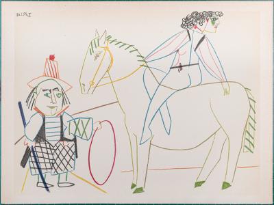 Pablo PICASSO - Clown & Cirque cavalier, 1954 - Lithographie 2