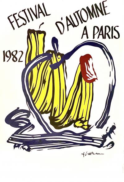 ROY LICHTENSTEIN - FESTIVAL D’AUTOMNE - AFFICHE LITHOGRAPHIQUE - 1982 - SIGNEE DANS LA PLANCHE 2