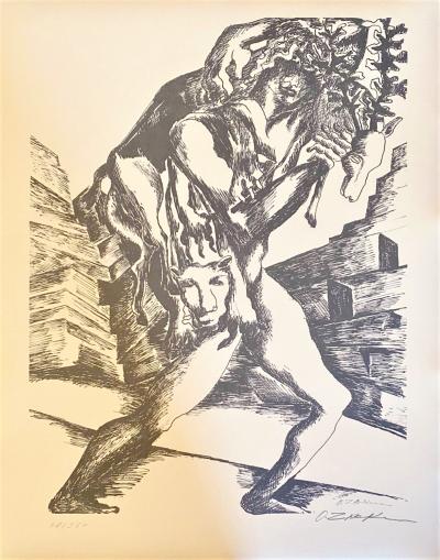 Ossip ZADKINE - The Labours of Hercule - Capture of the Ceryneian Hind, 1960 - Lithographie signée au crayon 2