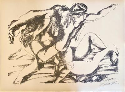 Ossip Zadkine - The Labours of Hercule - Fight against Hippolyte, queen of the Amazons - Lithographie signée 2