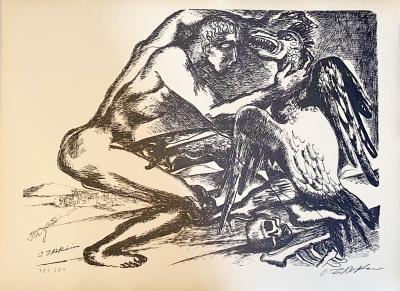 Ossip Zadkine - The Labours of Hercule - Fight with the Stymphalian bird - Lithographie signée 2