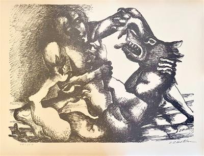 Ossip Zadkine - The Labours of Hercule - The Boar Of Eyrmanthos - Lithographie signée 2