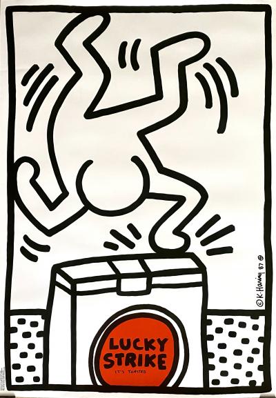 KEITH HARING - AFFICHE ORIGINALE LUCKY STRIKE, 1987 - Sérigraphie originale 2