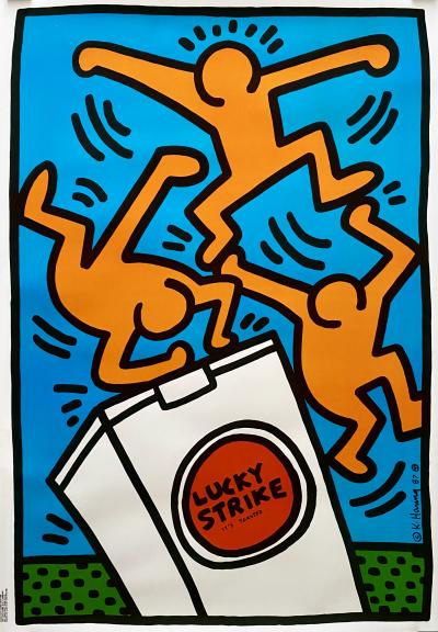 KEITH HARING - AFFICHE ORIGINALE LUCKY STRIKE - 1987 2