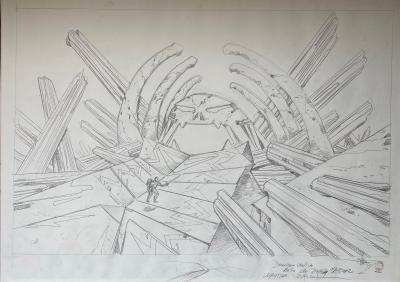 Philippe DRUILLET - L’antre du dragon Fafner, Ring II, 2001 - Dessin original à la mine de plomb sur papier 2