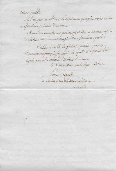 Charles-Maurice de TALLEYRAND – Pièce manuscrite signée 2