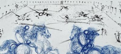 Salvador Dali - Le Combat des Cavaliers, 1973 - Gravure originale signée au crayon 2