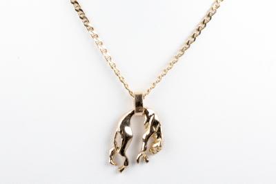 Collier pendentif panthère en or rose 18 carats 2