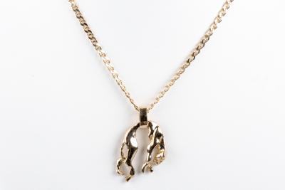 Collier pendentif panthère en or rose 18 carats 2