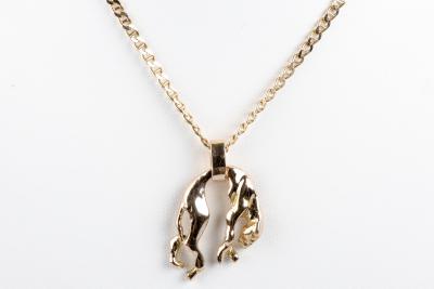 Collier pendentif panthère en or rose 18 carats 2