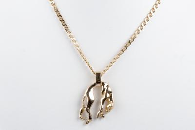 Collier pendentif panthère en or rose 18 carats 2