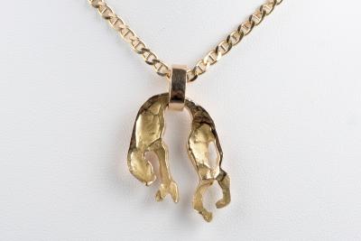Collier pendentif panthère en or rose 18 carats 2